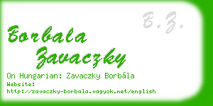 borbala zavaczky business card