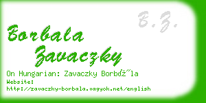 borbala zavaczky business card